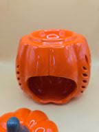 Brûle-parfum citrouille découpée en feuilles orange