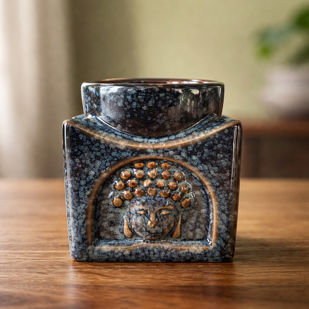 brûle-parfum Bouddha bleu